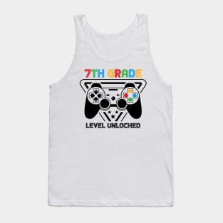 7th Grade Level Unlocked Video Gamer Back to School Boys Tank Top